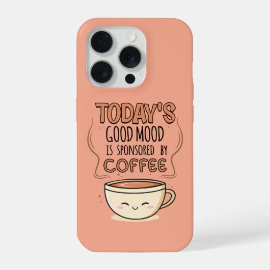 今日の良い気分はコーヒーのおかげ iPhoneケース (裏面)