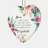 今日の花嫁の母の花嫁キープサケハート セラミックオーナメント (左)