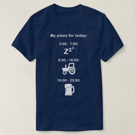 今日の計画ホワイト文字 Tシャツ (デザイン正面)