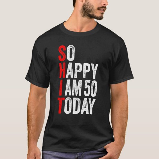 今日の誕生日パーティー50歳でおもしろいうれしい Tシャツ (正面)