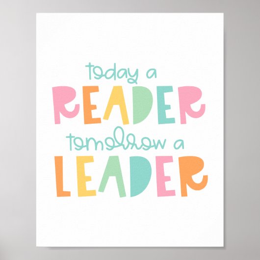 今日の読者 明日のリーダー タイポグラフィ ポスター (正面)