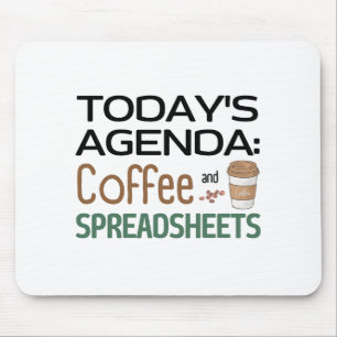 今日の議題:コーヒーとスプレッドシートのマウスパッド マウスパッド