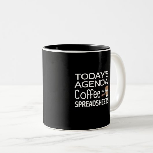 今日の議題:コーヒーとスプレッドシート ツートーンマグカップ (正面右)