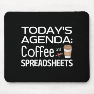 今日の議題:コーヒーとスプレッドシート マウスパッド