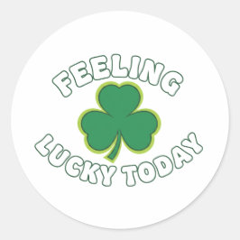 今日の運勢は上々 グリーンシャムロック St Patrick ラウンドシール