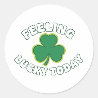 今日の運勢は上々 グリーンシャムロック St Patrick ラウンドシール