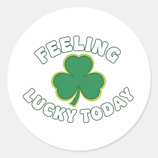 今日の運勢は上々 グリーンシャムロック St Patrick ラウンドシール (正面)