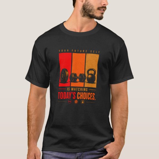 今日の選択を見守る未来の自分 Tシャツ (正面)