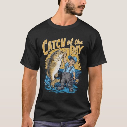 今日の釣果:漁師の勝利 Tシャツ (正面)