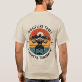 今日の鍛錬 明日の強さ ヴィンテージジム Tシャツ (裏面)