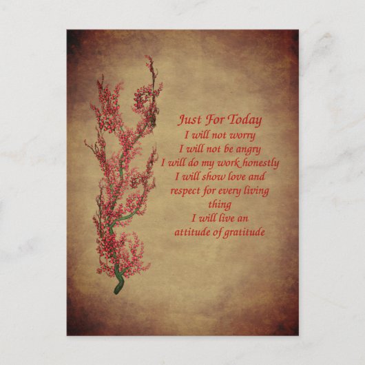 今日の霊気原則感動的  ポストカード (正面)