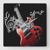 今日の音楽ヒット スクエア壁時計 (正面)