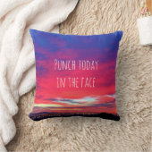 今日の顔でパンチ熱いピンクのサンセット写真 クッション (ブランケット)