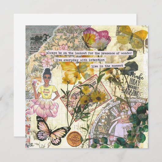 今日の驚くべきフラットグリーティングカードを作成 (正面/裏面)