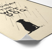 今日の「ウェットドッグ」ヴィンテージリトグラフ ポスター (角)