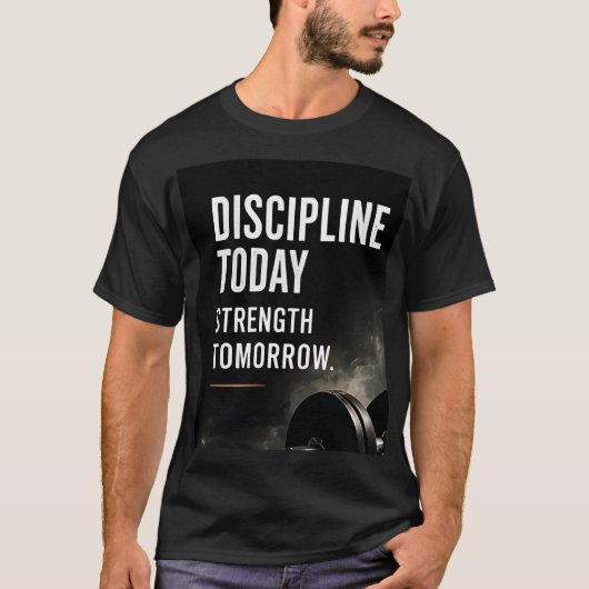 💪 今日の discipline で明日の強さを モチベーション ✨ tシャツ (正面)
