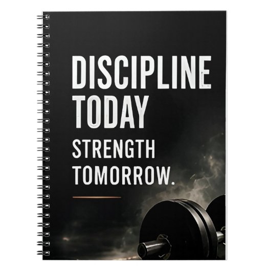 💪 今日の discipline 明日の強さ モチベーション ✨ ノートブック (正面)