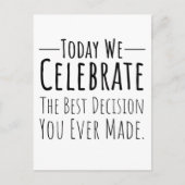 今日はあなたが今までで最高の決断をしたことを祝おう ポストカード (正面)