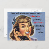 今日はあなたの日ではない – レトロイメージマグ ポストカード (正面/裏面)