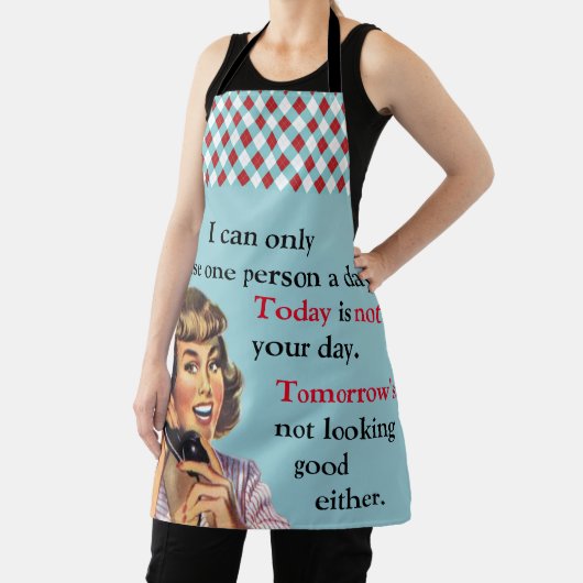 今日はあなたの日のヴィンテージおもしろい電話ではない エプロン (インサイチュ)