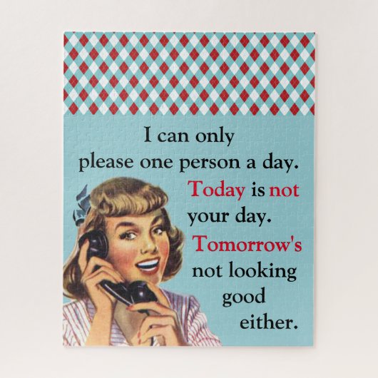 今日はあなたの日のヴィンテージおもしろい電話ではない ジグソーパズル (縦)