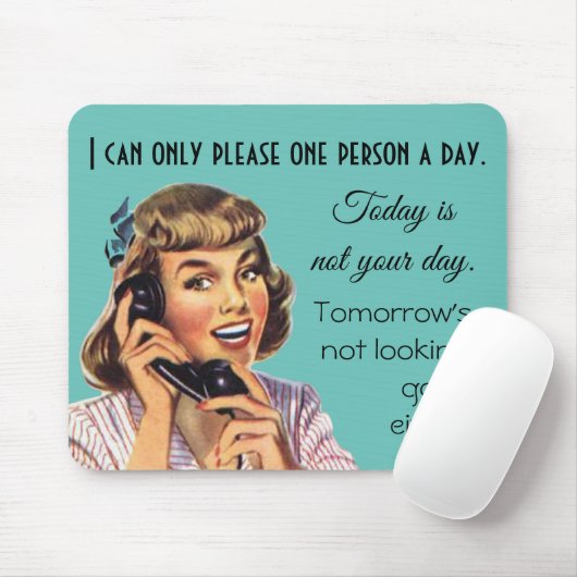 今日はあなたの日のヴィンテージおもしろい電話ではない マウスパッド (マウス)