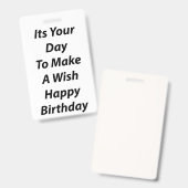 今日はあなたの願いを叶える日 誕生日おめでとう バッジ (正面＆裏面)
