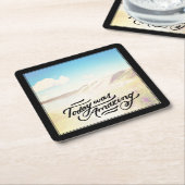 今日はすばらしかったです スクエアペーパーコースター (アングル)