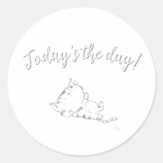 今日はその日!遊び心あふれる子猫 ラウンドシール