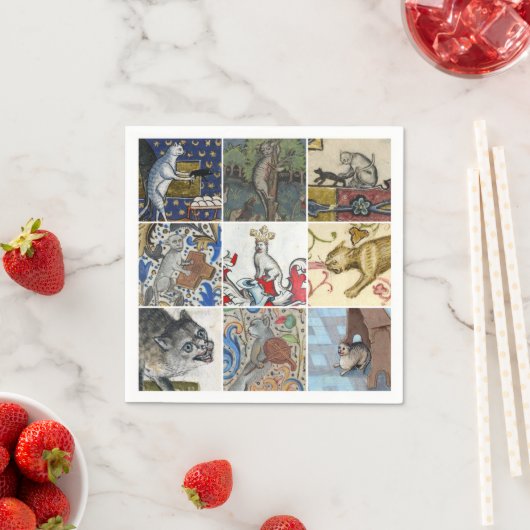 今日はどっちの中世の猫だ? スタンダードカクテルナプキン (インサイチュ)