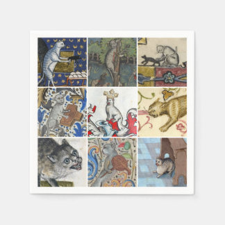今日はどっちの中世の猫だ？ スタンダードカクテルナプキン