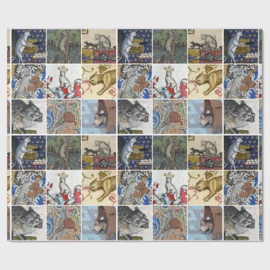 今日はどっちの中世の猫だ？ – 陽気なオーウ ラッピングペーパー (フラット)