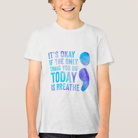 今日はもし呼吸しかできない トライブレンドＴシャツ (正面)