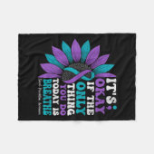 今日はもし呼吸だけでもいいよ フリースブランケット (正面(横))