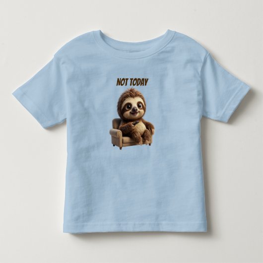 今日はやめよう ナマケモノ トドラーTシャツ (正面)