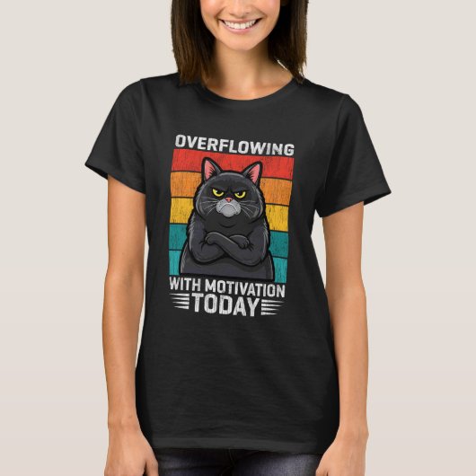 今日はやる気が出るぞイラスト 猫 ネコ Tシャツ (正面)