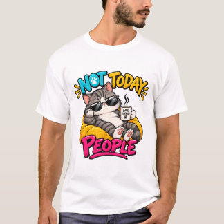 今日はやる気なしにゃんこ 人気ネコの面白い反社会的人気者 Tシャツ