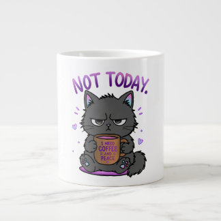 今日はやる気なし グランピーキャット コーヒー好き かわいい ねこ ジャンボコーヒーマグカップ
