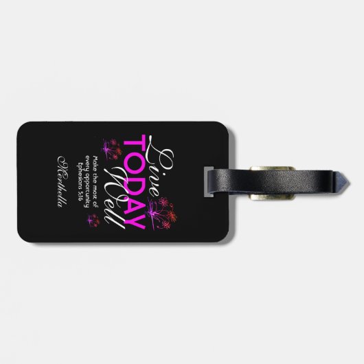 今日はやる気を起こさせるよくクリスチャンとして生きる ラゲッジタグ (裏面横)