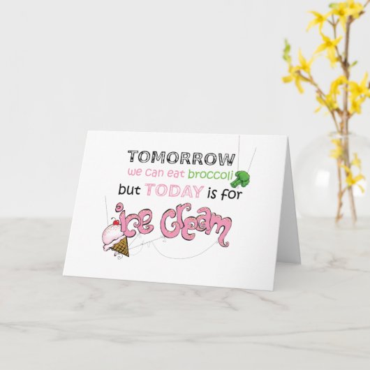 今日はアイスクリームの引用文のためです カード (黄色い花)