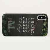 今日はイエスと話しているだけだウッドモノグラム Case-Mate iPhoneケース (裏面(横))