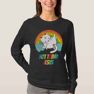 今日はイエス・デビルはサタンおもしろいの雹を崇拝しない Tシャツ