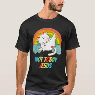 今日はイエス・デビルはサタンおもしろいの雹を崇拝しない Tシャツ
