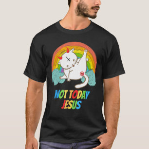 今日はイエス・デビルはサタンおもしろいの雹を崇拝しない Tシャツ