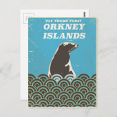 今日はオルクニー諸島のヴィンテージポスターを飛ぶ ポストカード (正面/裏面)
