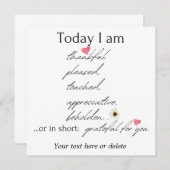 今日はカスタマイズ可能で感謝し感動的ている (正面/裏面)