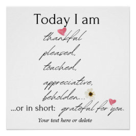 今日はカスタマイズ可能で感謝し感動的ている ポスター