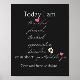 今日はカスタマイズ可能で感謝し感動的ている ポスター