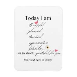 今日はカスタマイズ可能な感動的感謝 マグネット