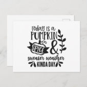 今日はカボチャのスパイスとセーターの天気予報 ポストカード (正面/裏面)
